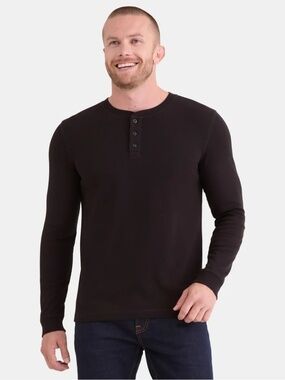 George Men's Thermal Henley Shirt size Small